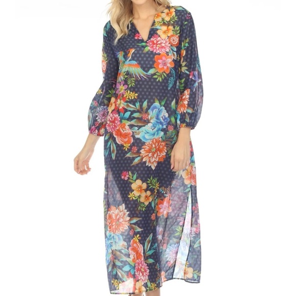Johnny Was cover up dress in cotton and silk NWT - Picture 2 of 7